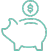 Piggy bank icon representing transparent pricing for photo booth rentals with no hidden fees