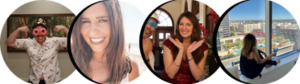 Collage of beÜtiful Pixels client review profile photos from real Southern California events