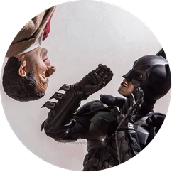 Batman themed guest photo booth moment for beÜtiful Pixels review profile image