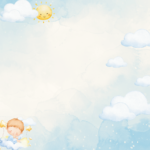 Blue sky baby shower 8x8 backdrop for photo booth rentals.