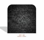 Matte black brick photo booth backdrop with a dark textured wall pattern for modern event styling.