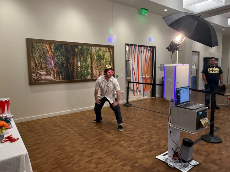 TurnKey-Pro photo booth with open floor setup for guests at an Orange County event venue