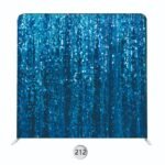 Royal blue sequin photo booth backdrop with shimmering reflective texture for bold event styling.